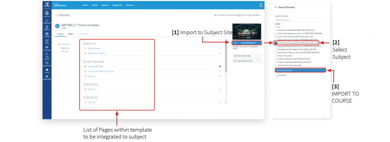 Review the contents of the selected template and Import/Download to subject site. Importing templates is quick and easy, usually taking 1-2 minutes.