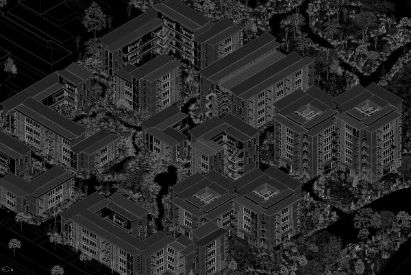 Outside-In Living System, Axonometric linework