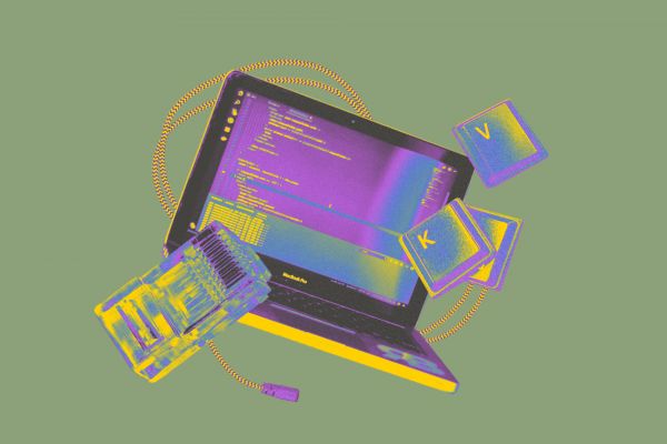 Purple and yellow computer graphic