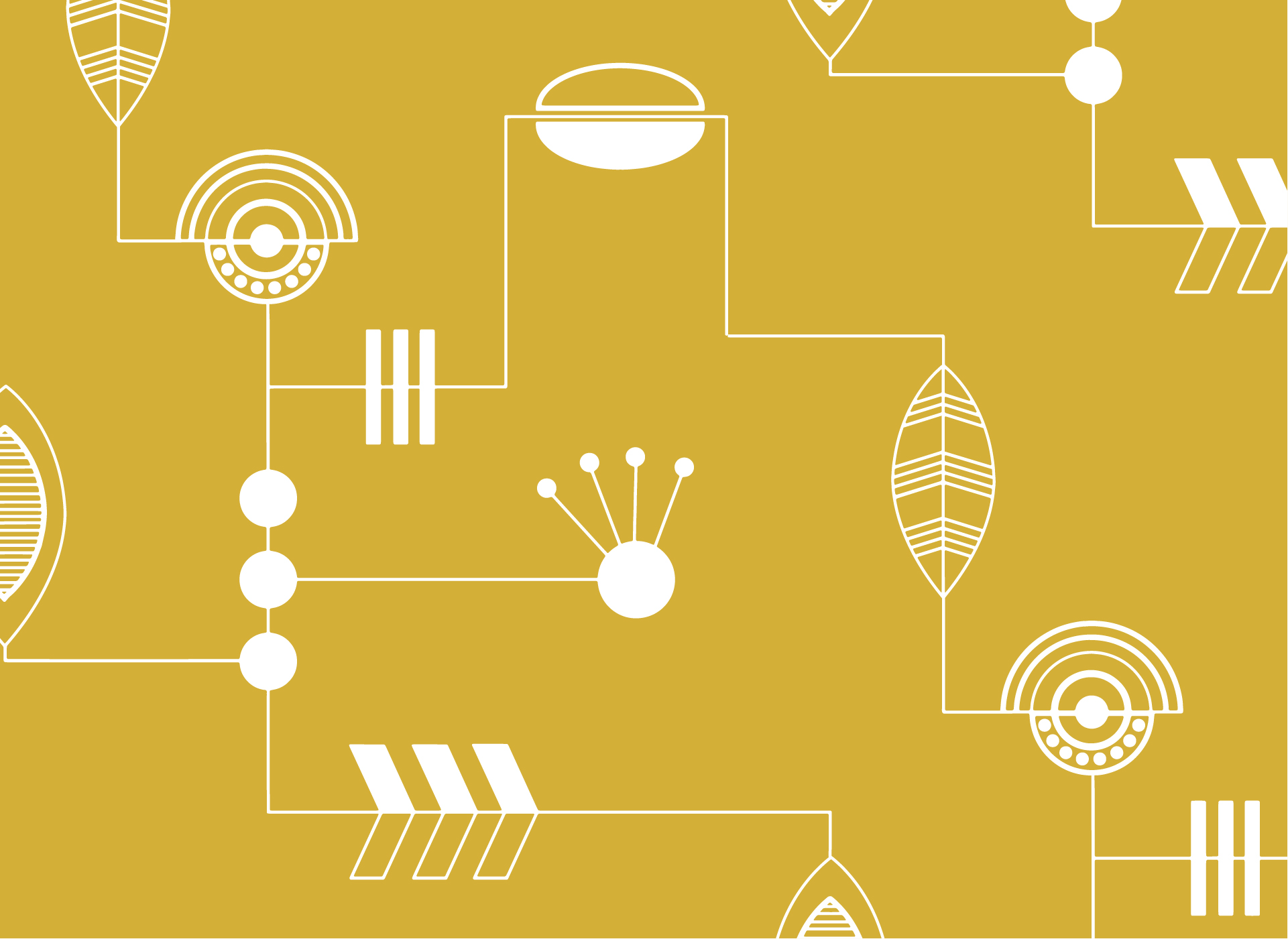 white pattern on golden yellow background 