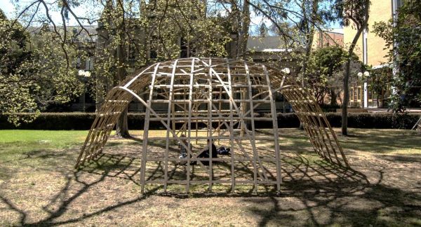 Accoya gridshell built in Melbourne in 2014 - final structure (photo © Alberto Pugnale)