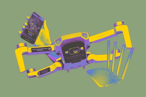 Purple and yellow computer graphic