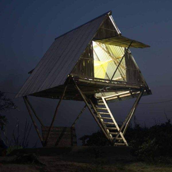 Asif Salman A bamboo house on stilts