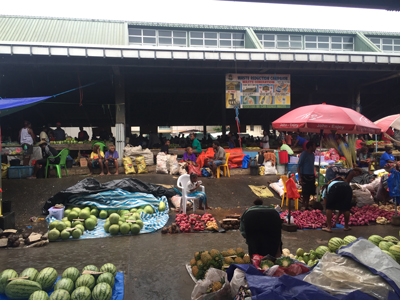 A street market areas in the Solomon Islands