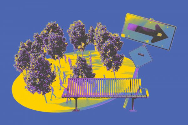 Purple and yellow computer graphic