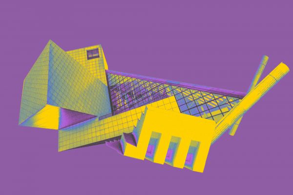Purple and yellow computer graphic