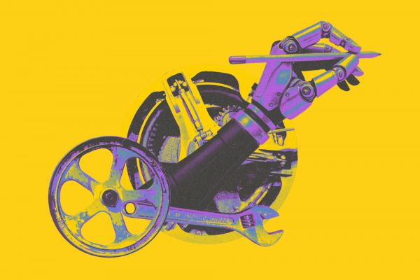 Purple and yellow computer graphic