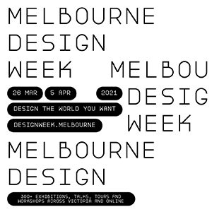 Design Week Poster in Black and White, showing dates and location