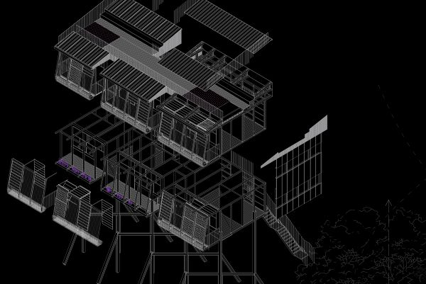 April Lachal - Residential Regeneration, Axonometric linework, Design Studio Epsilon, Semester 2, 2022