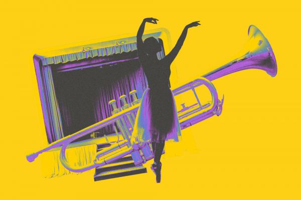 Purple and yellow computer graphic