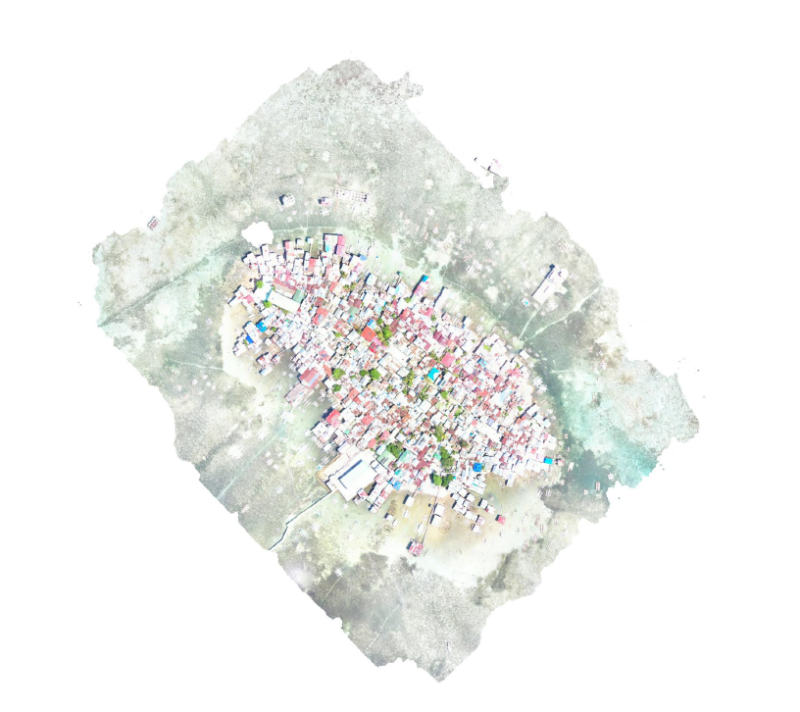 Aerial view of settlement.