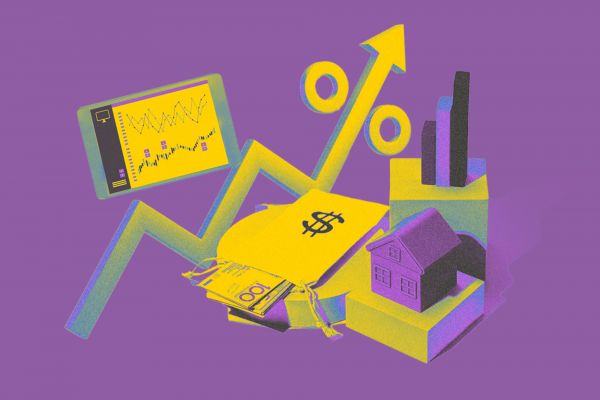 Purple and yellow computer graphic