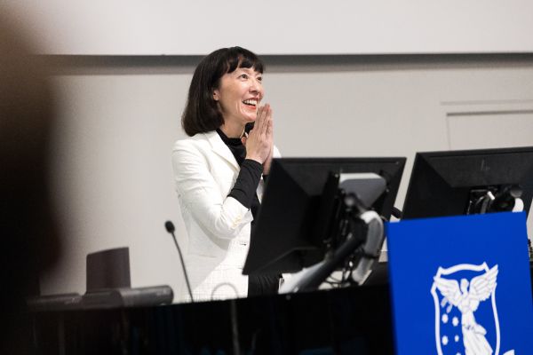 Sarah Mineko Ichioka delivering a keynote address