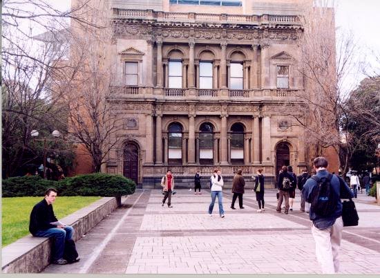 Bank of New South Wales façade transplanted from Collins Street to the University of Melbourne. 