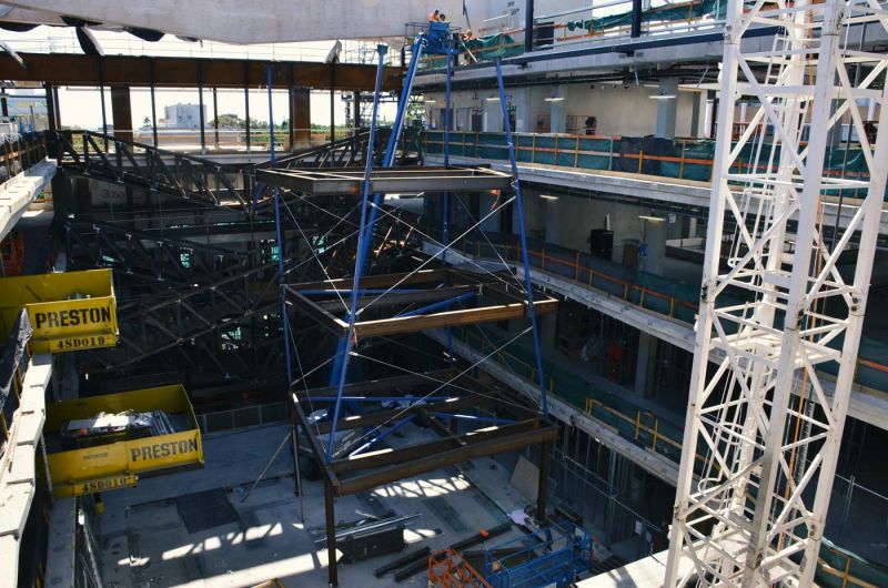 The structural steel for the Suspended Studios.