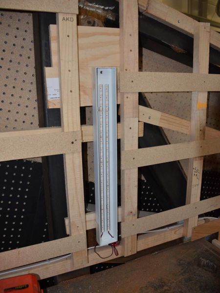 LED light fixture and wiring.