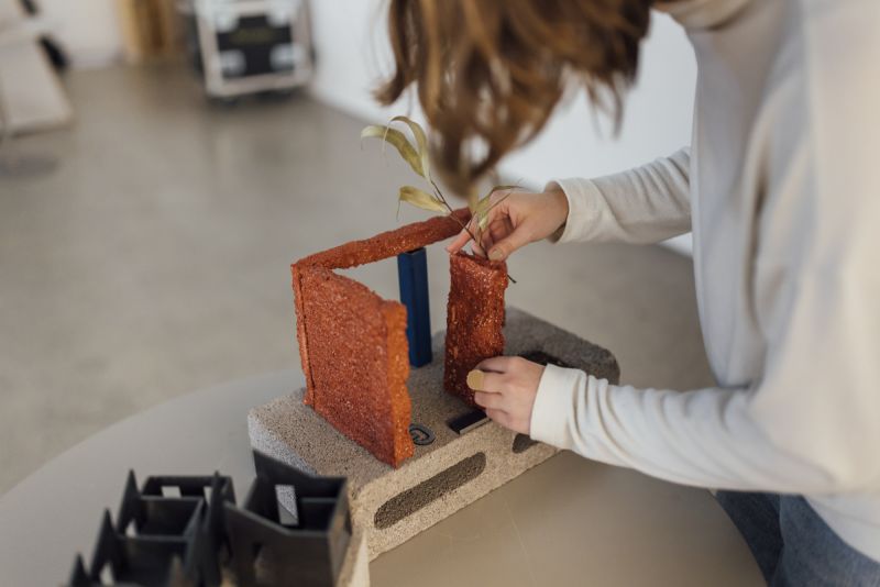 a person building a model