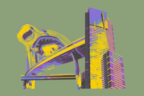 Purple and yellow computer graphic