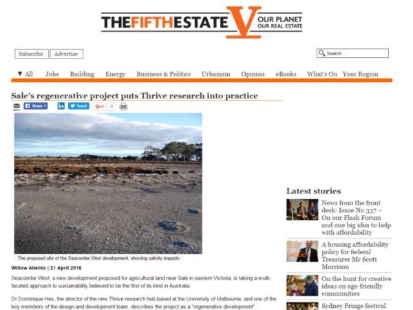 Sale’s regenerative project puts Thrive research into practice