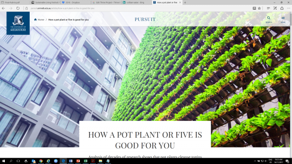 HOW A POT PLANT OR FIVE IS GOOD FOR YOU