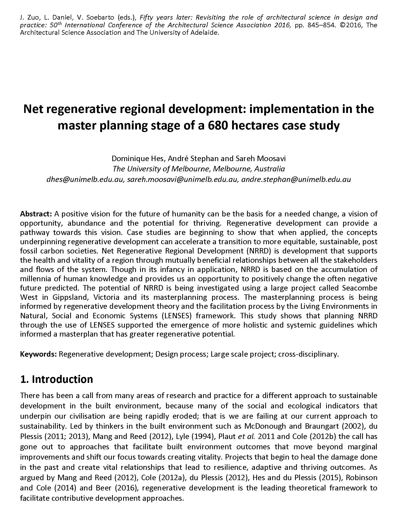 Net regenerative regional development: implementation in the masterplanning stage of a 680 hectares case study